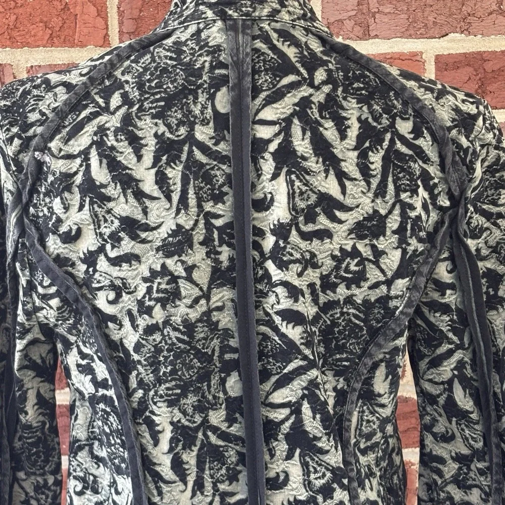 Free People Black Floral Jacquard Moto Jacket 4 Fairy Goth Follow the‎ Flock